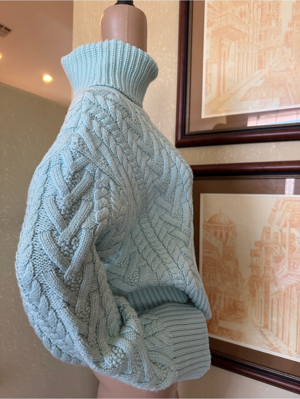 Alice Olivia Nance Cable-knit Cowl Sweater sz S - Picture 5 of 7